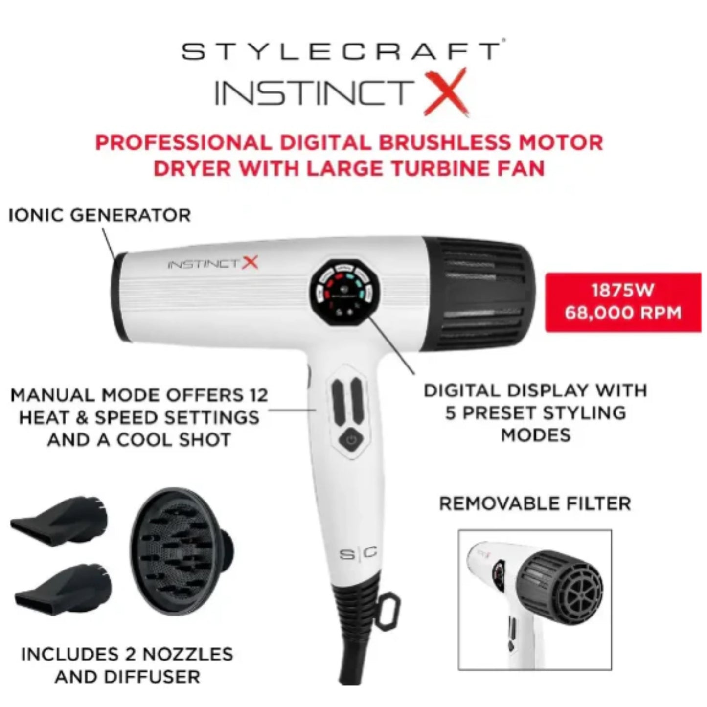 Stylecraft Instinct X Hair Dryer Information
