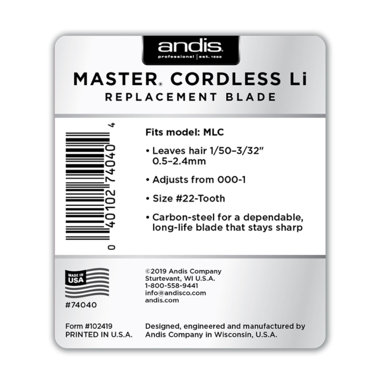 Andis Master Cordless Li Replacement Blade