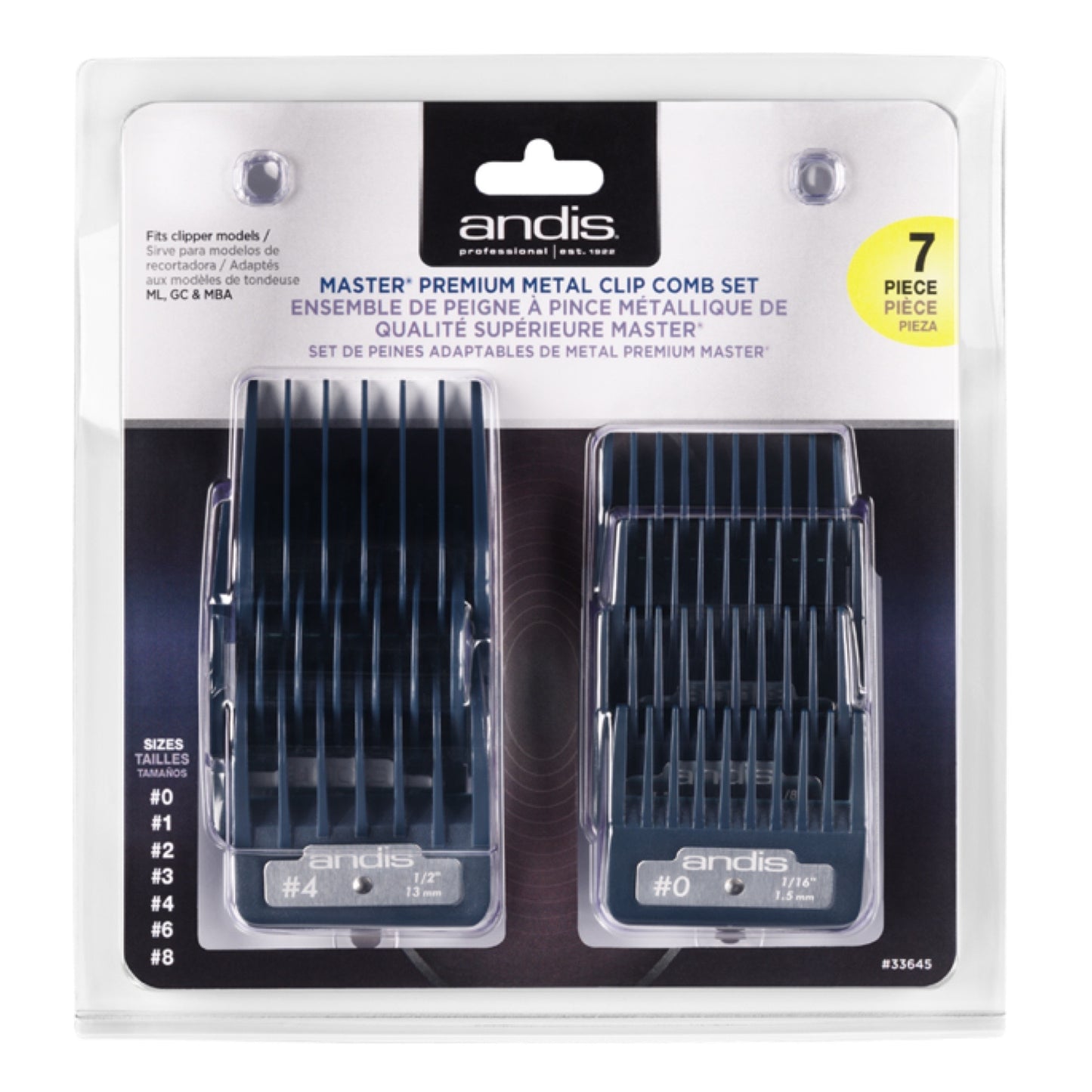 Andis Master Premium Metal Clip Comb Set