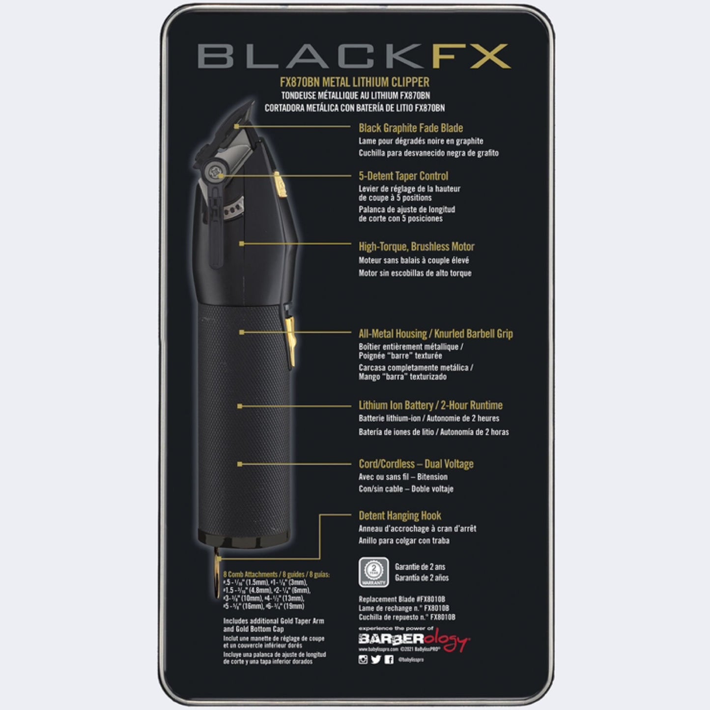 BabylissPro BlackFX Clipper Back