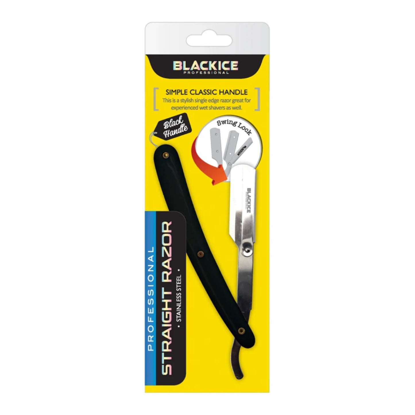 Black Ice Black Classic Handle Straight Razor