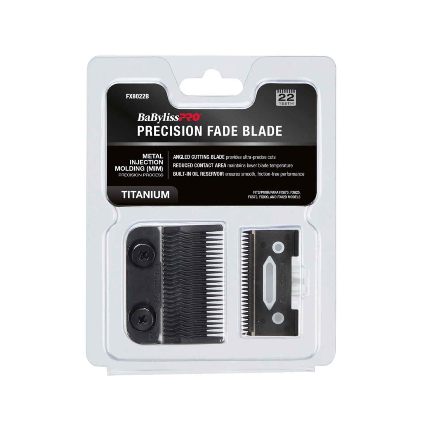 BaBylissPRO Black Titanium MIM Precision Fade Clipper Blade FX8022B