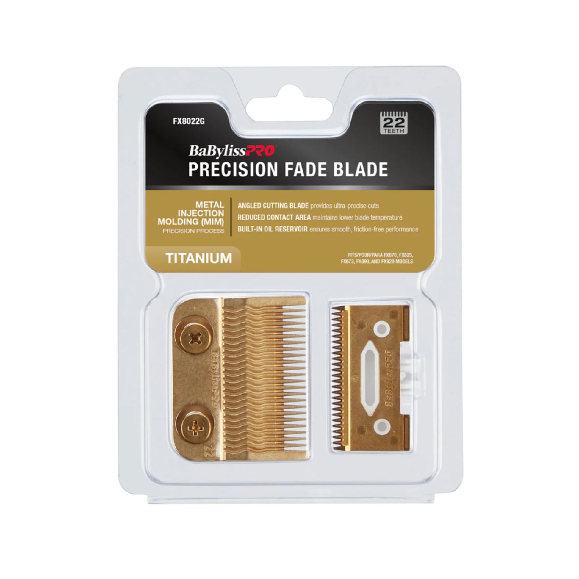BaBylissPRO Gold Titanium MIM Precision Fade Blade FX8022G