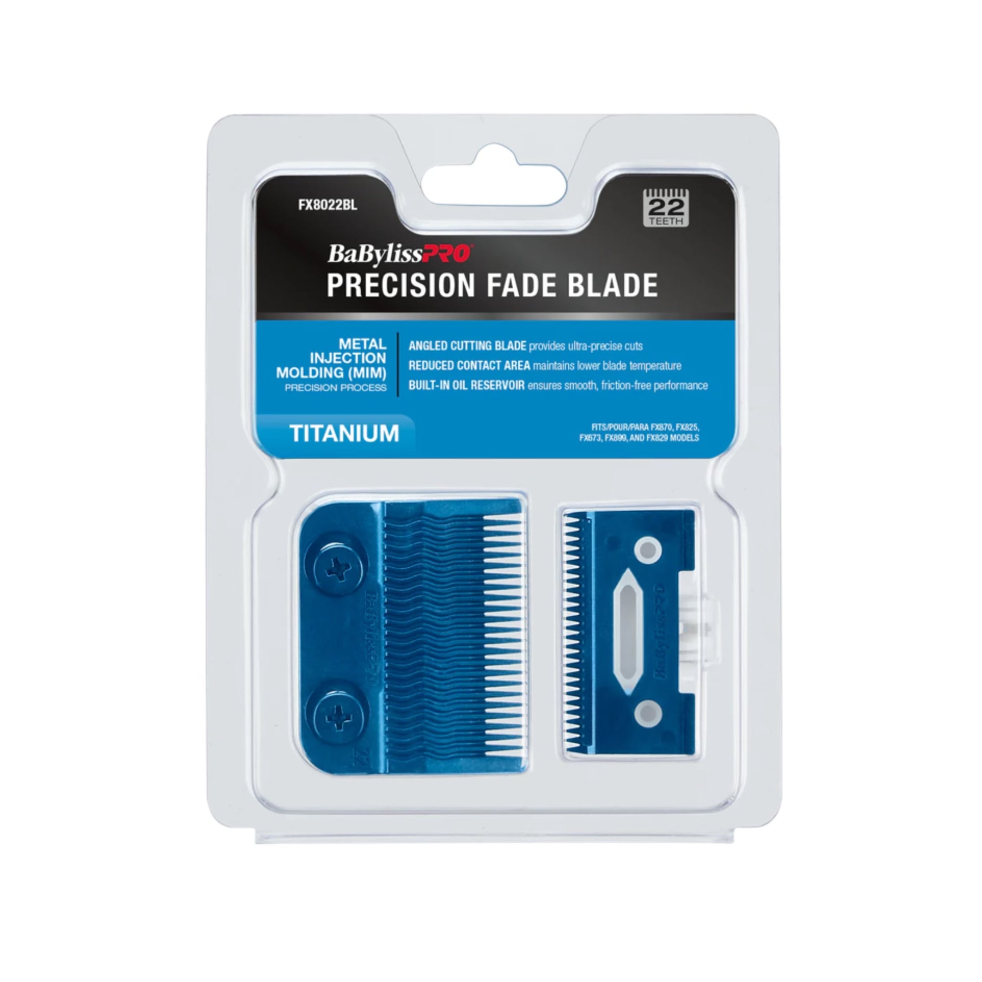 BabylissPro Blue Titanium Fade Blade FX8022BL