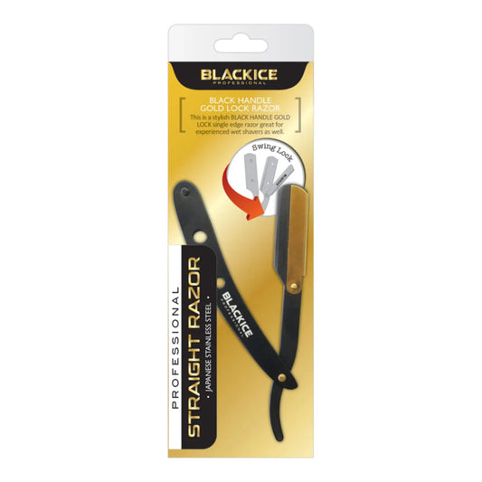 Black Ice Black and Gold Straight Razor
