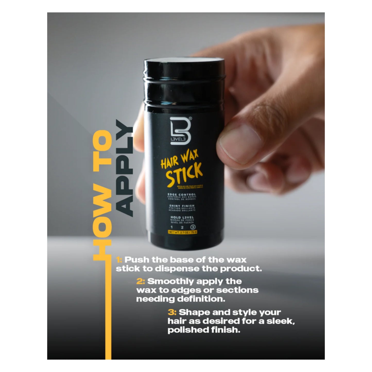 L3VEL3 Hair Wax Stick Directions