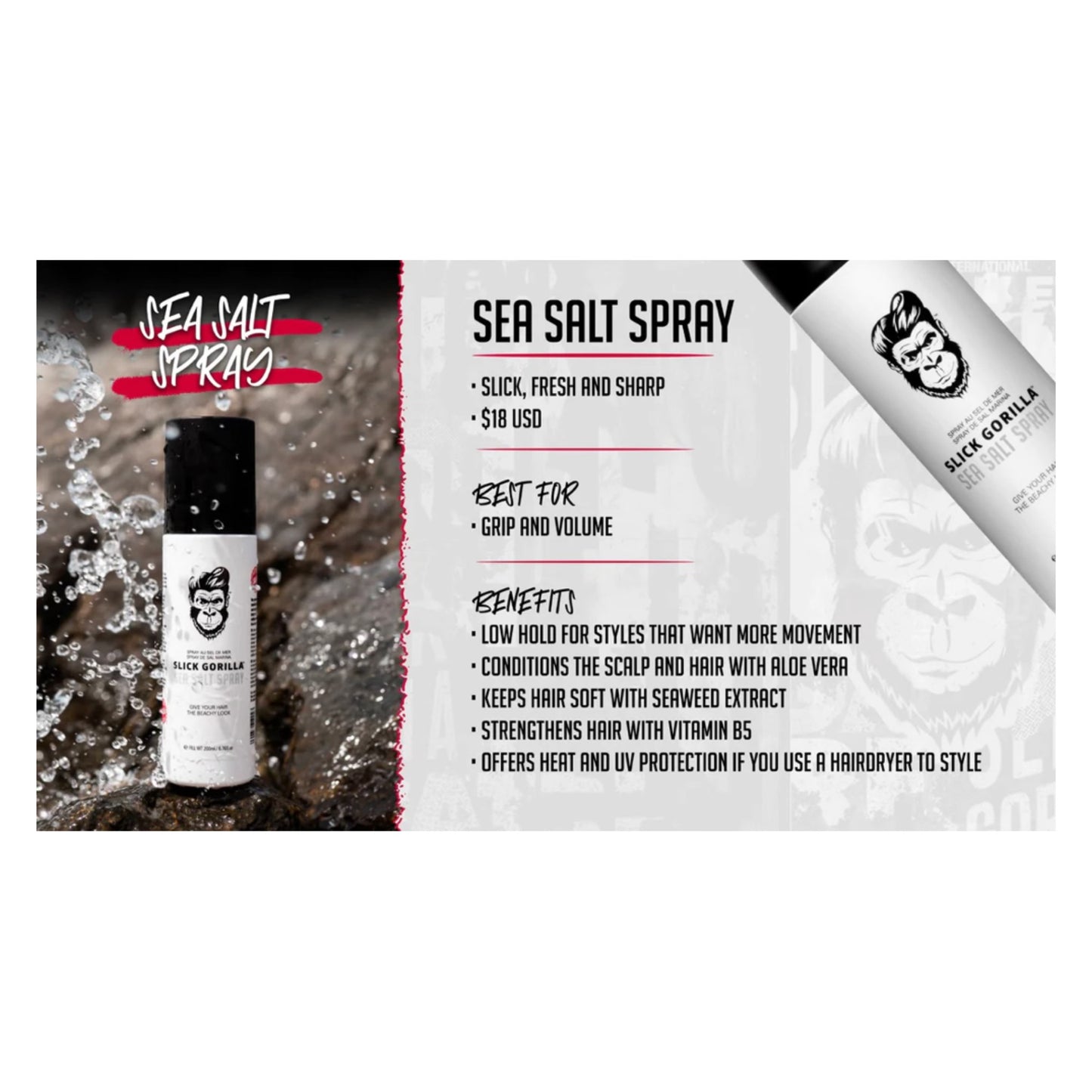 Slick Gorilla Sea Salt Spray Informaiton