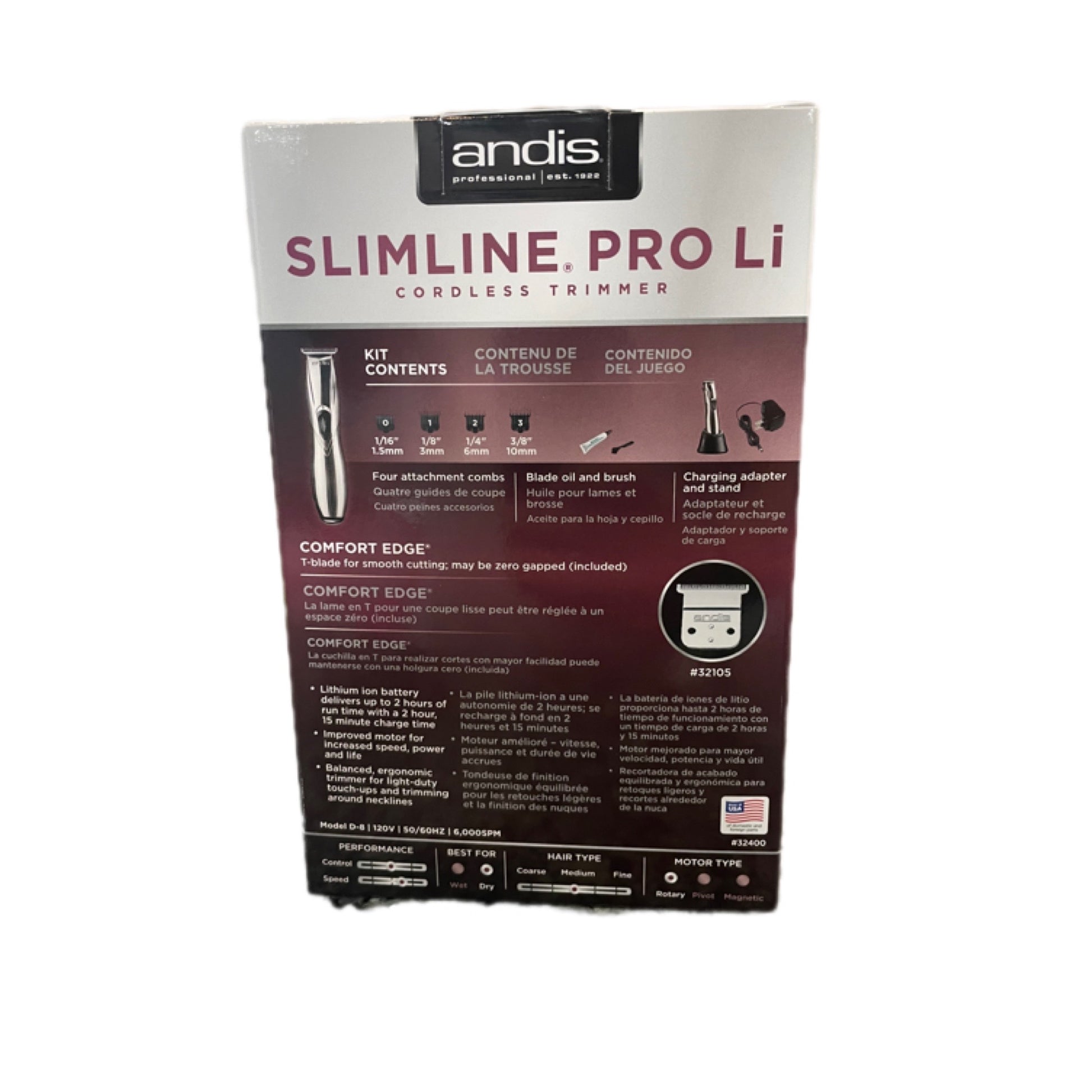 Andis Slimline Pro Li Cordless Trimmer Chrome – Royal Barber Supply