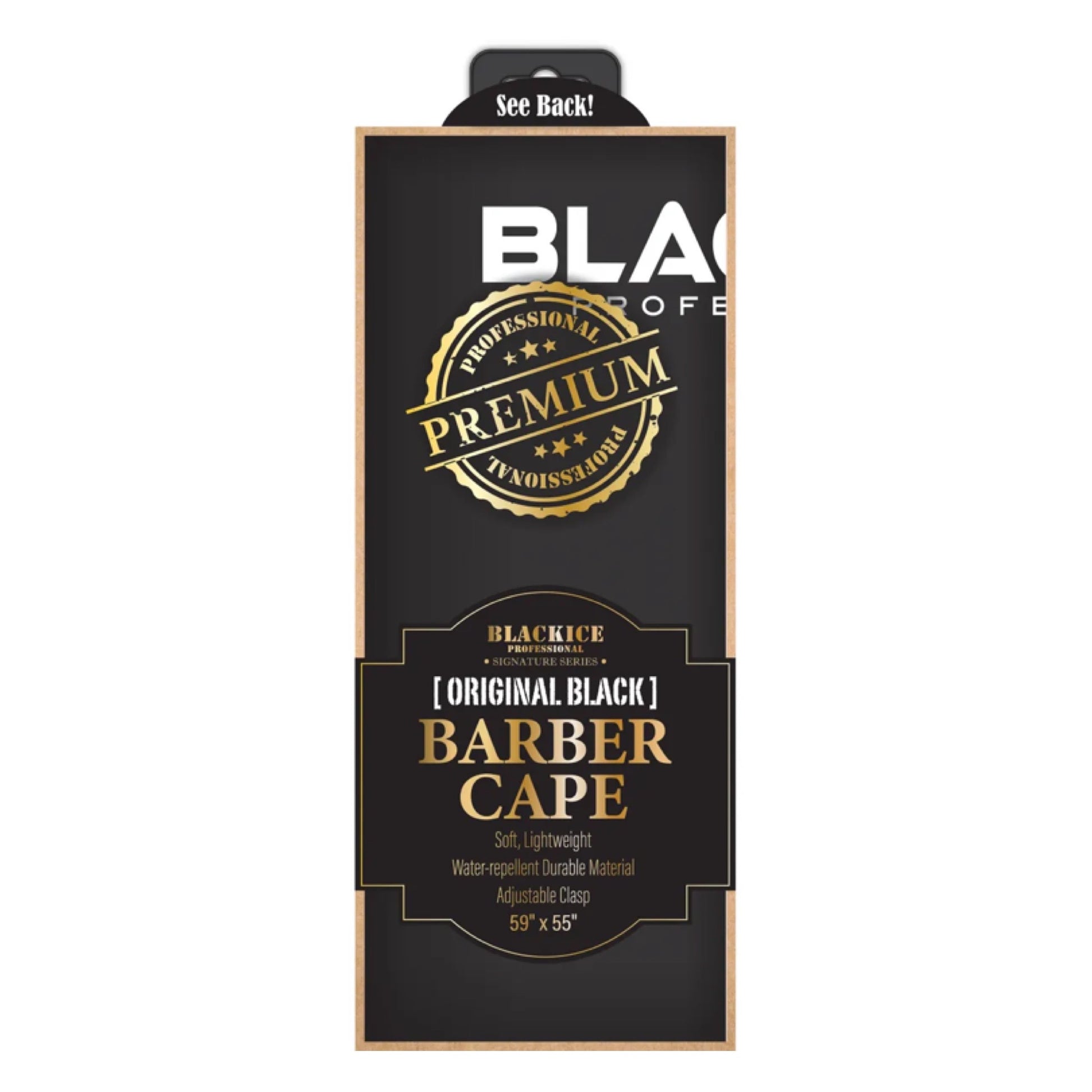 Black Ice Barber Cape Black Box