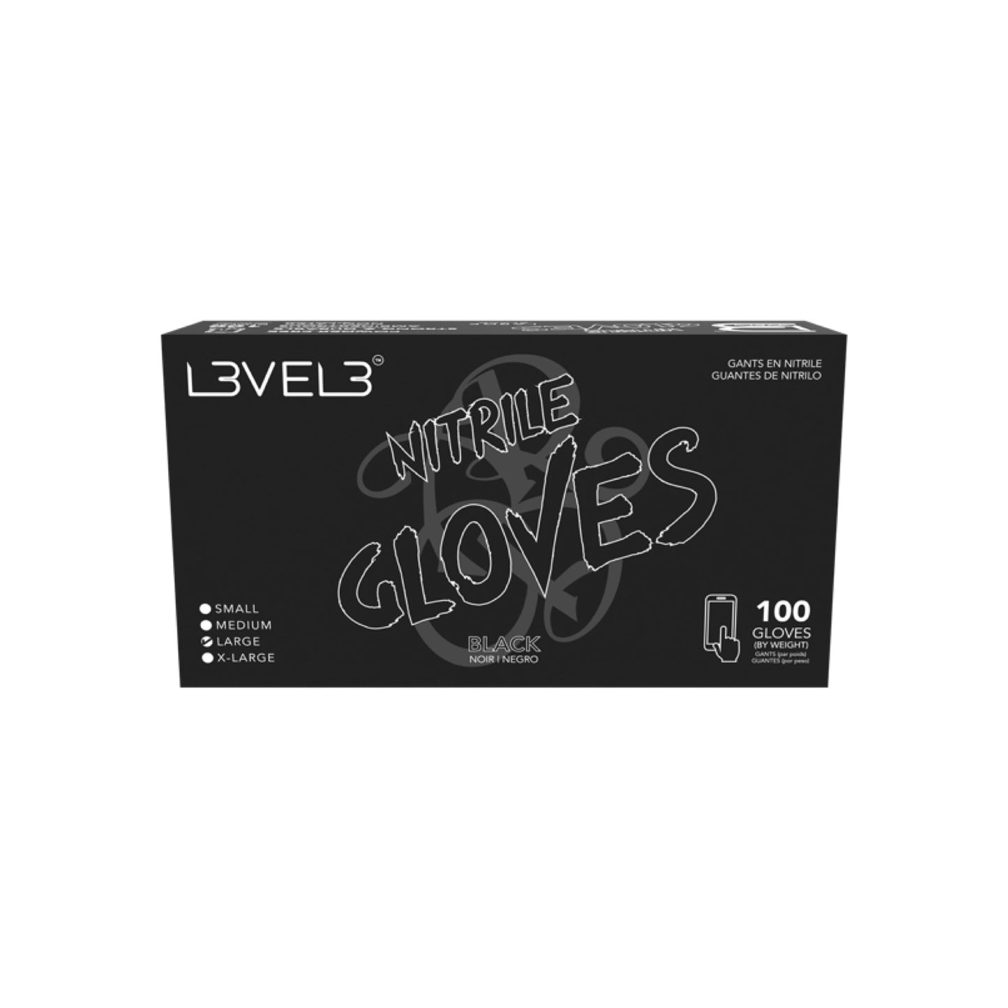 L3VEL3 Black Nitrile Glove Box