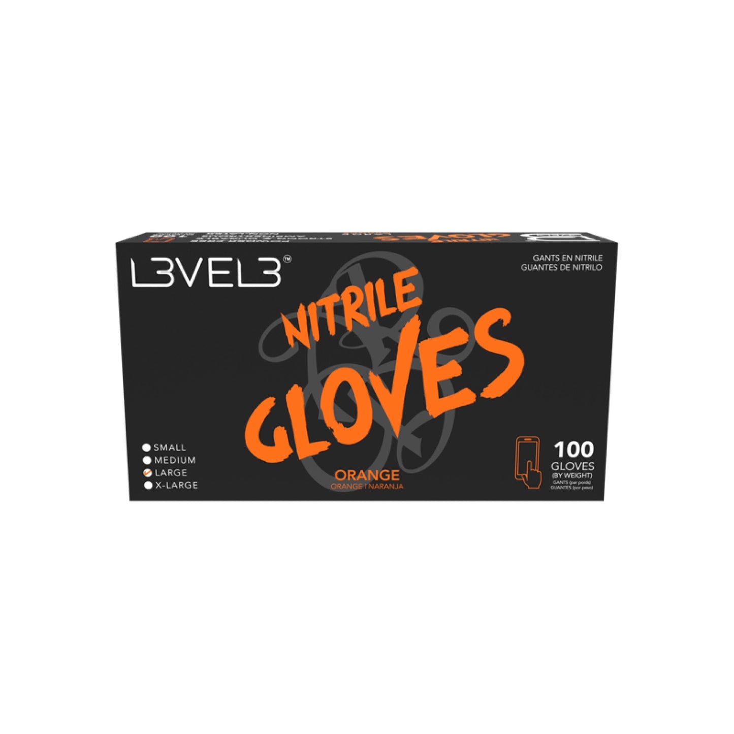 L3VEL3 Orange Nitrile Glove Box