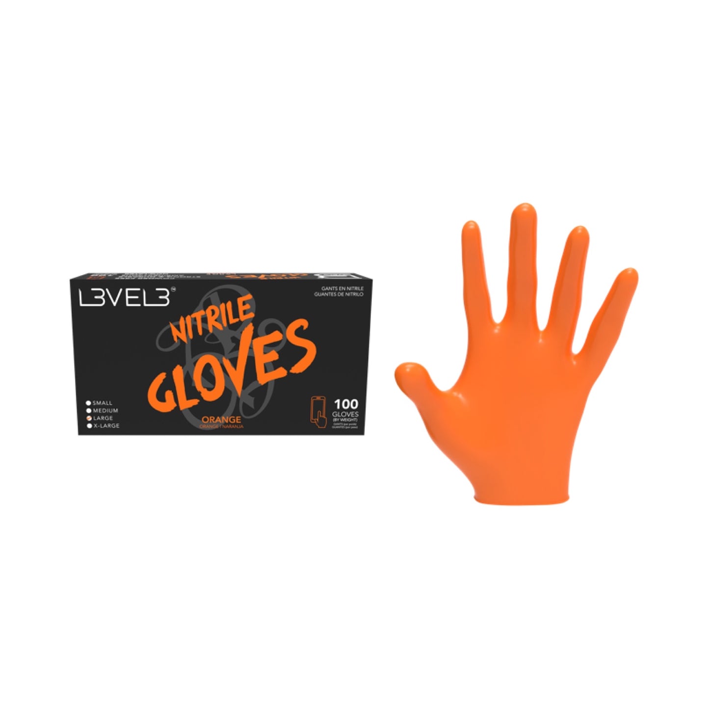 L3VEl3 Orange Nitrile Glove Set