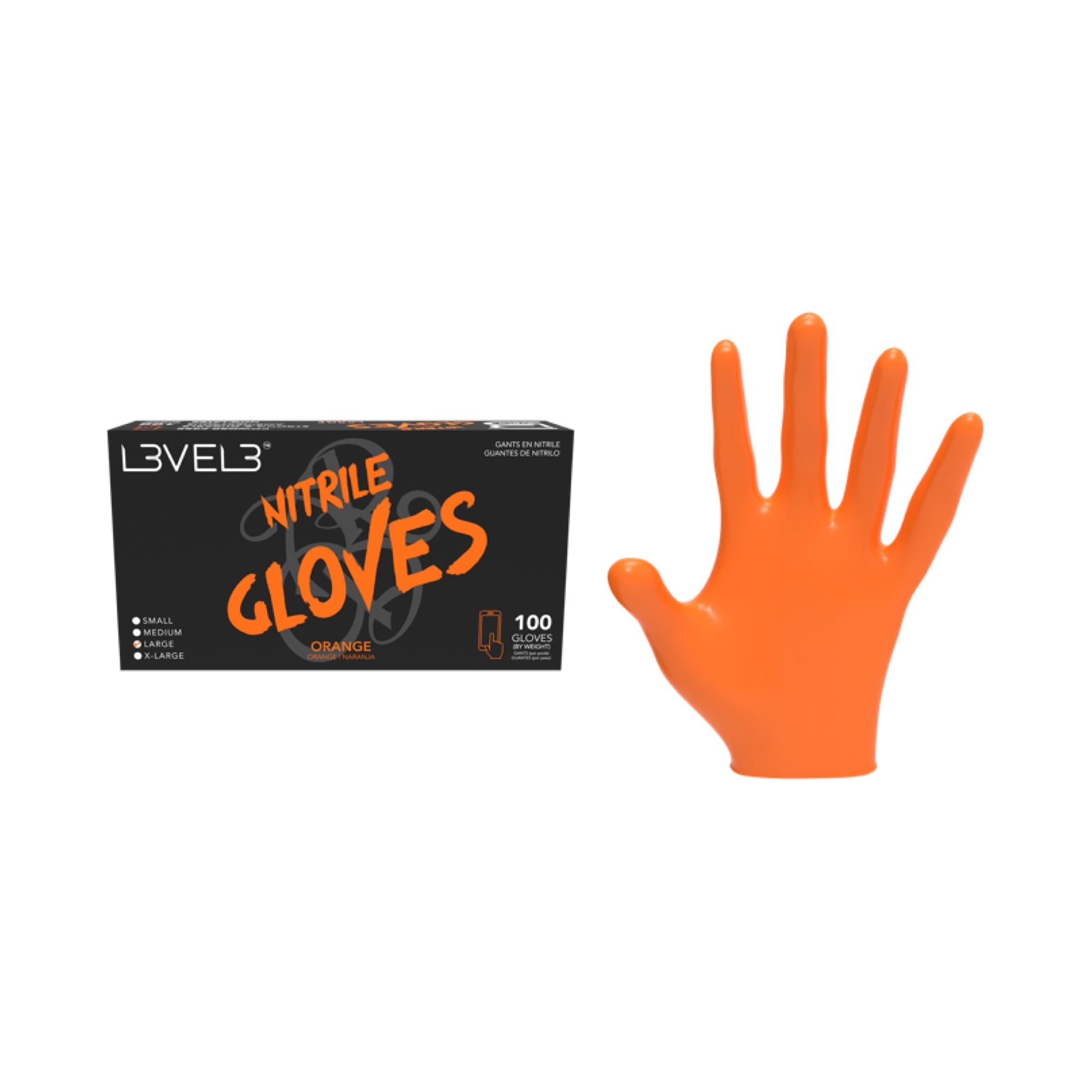 L3VEl3 Orange Nitrile Glove Set