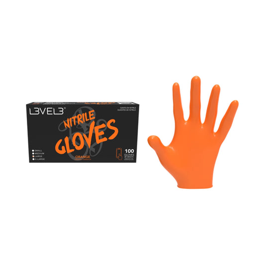 L3VEl3 Orange Nitrile Glove Set